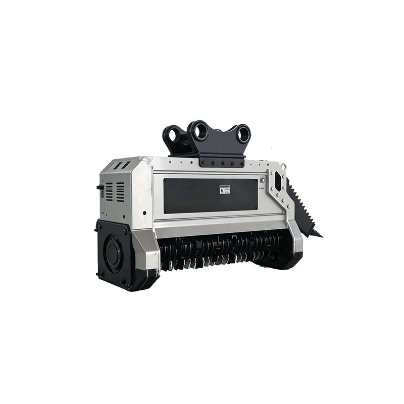 Excavator Drum Mulcher with Hydraulic Thumb