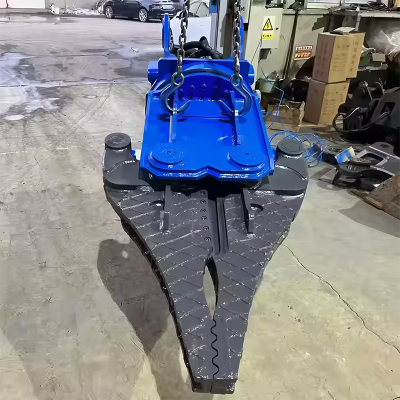 Industrial-Grade Scrap Metal Cutter Attached to Excavator