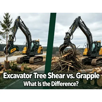 Excavator Tree Shear vs. Grapple: What Is the Difference?